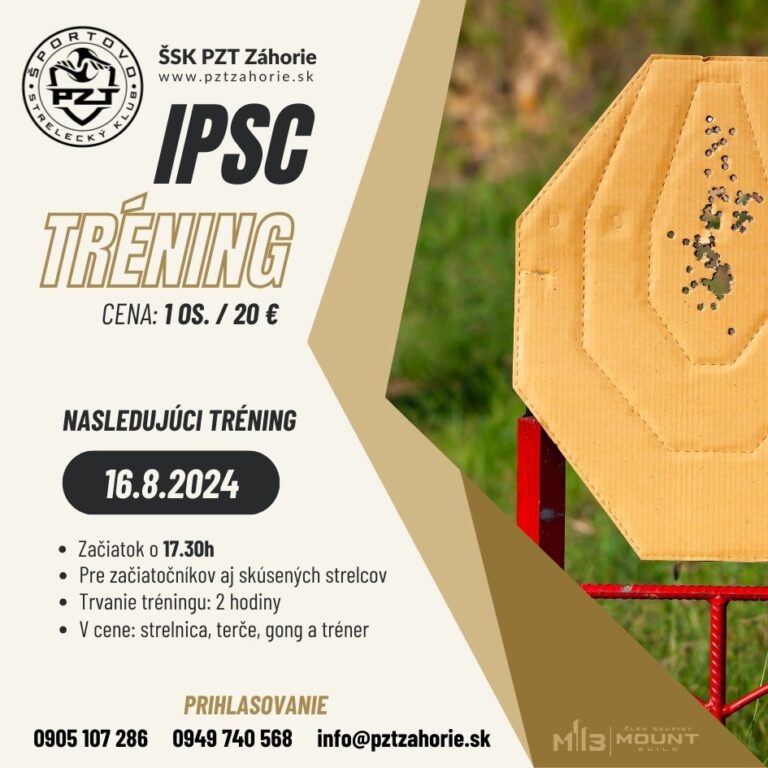 IPSC tréning streľba 16.8.2024 - Piatok o 17.30h